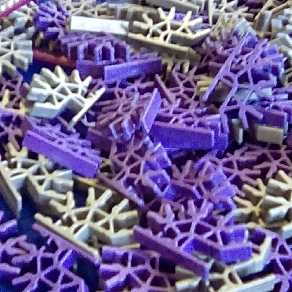 K'NEX connector4-way 3D purple grey